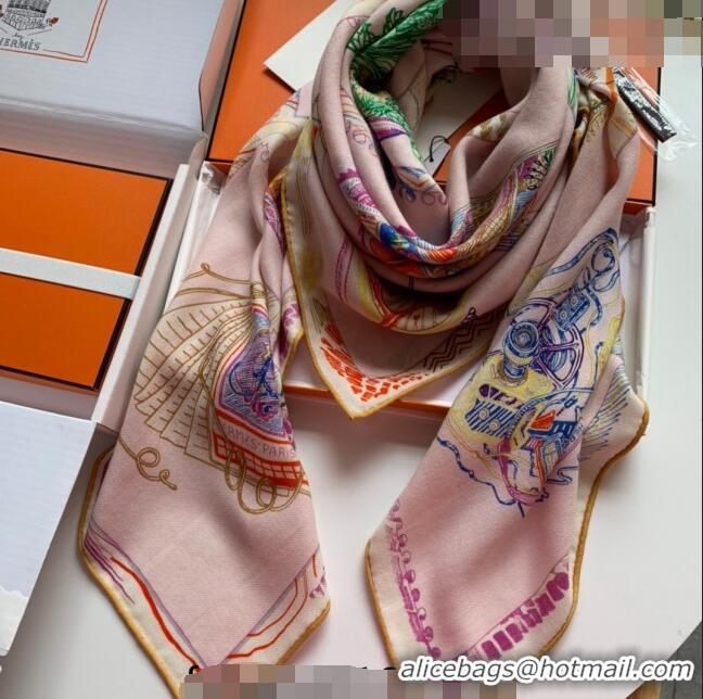 Fashion Discount Hermes Chevaloscope Shawl Scarf 140cm H3005 Light Pink 2023