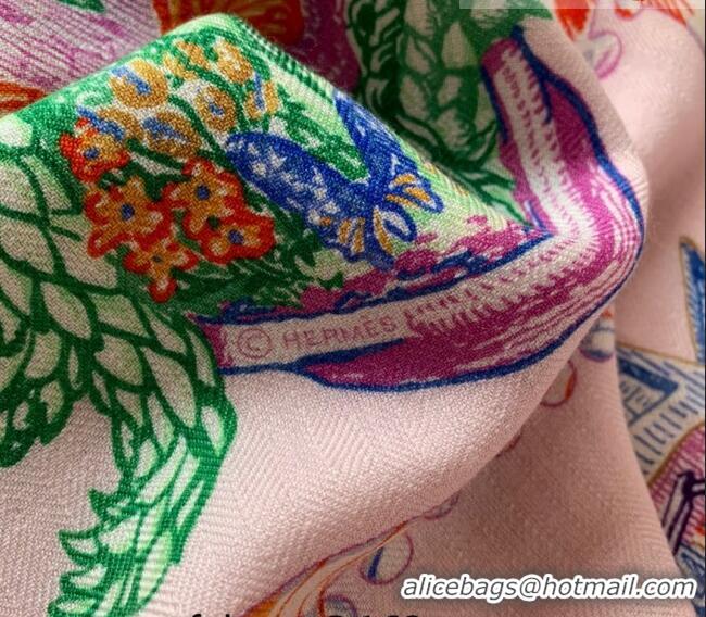 Fashion Discount Hermes Chevaloscope Shawl Scarf 140cm H3005 Light Pink 2023