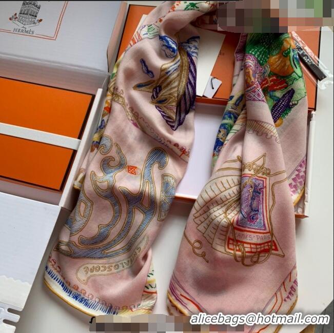 Fashion Discount Hermes Chevaloscope Shawl Scarf 140cm H3005 Light Pink 2023