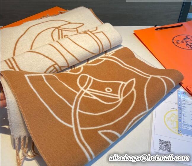 New Design Hermes Long Scarf 40x195cm H082201 Light Brown 2023