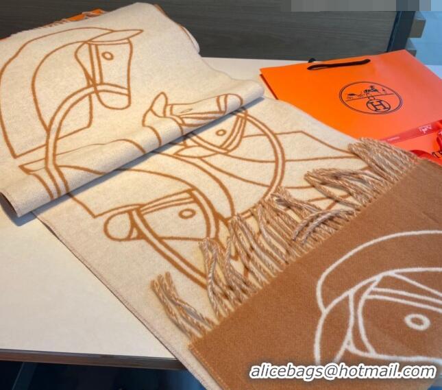 New Design Hermes Long Scarf 40x195cm H082201 Light Brown 2023