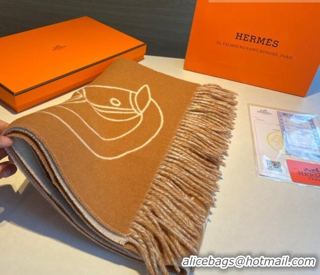 New Design Hermes Long Scarf 40x195cm H082201 Light Brown 2023