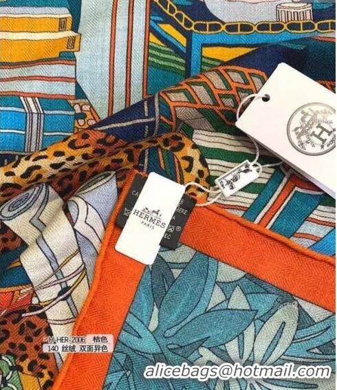 Shop Inexpensive Hermes Cashmere & Silk Sqaure Shawl 140cm H082202 Orange 2023