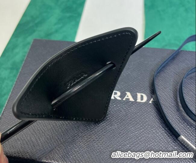 Super Quality Prada Nappa Leather Hair Clasp/Clip With Stick PA9107 Black 2023