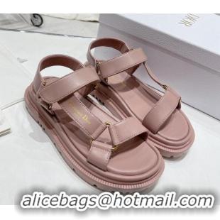 Popular Style Dior D-Wave Strap Sandals in Powder Pink Lambskin 606005