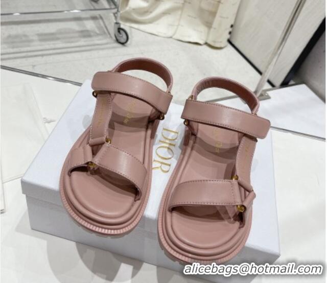 Popular Style Dior D-Wave Strap Sandals in Powder Pink Lambskin 606005