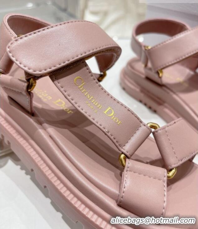 Popular Style Dior D-Wave Strap Sandals in Powder Pink Lambskin 606005