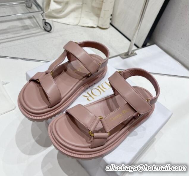 Popular Style Dior D-Wave Strap Sandals in Powder Pink Lambskin 606005