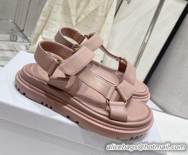 Popular Style Dior D-Wave Strap Sandals in Powder Pink Lambskin 606005