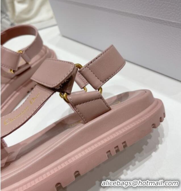 Popular Style Dior D-Wave Strap Sandals in Powder Pink Lambskin 606005