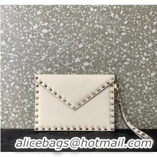 Top Quality VALENTINO GARAVANI ROCKSTUD Clutch 0P87 white