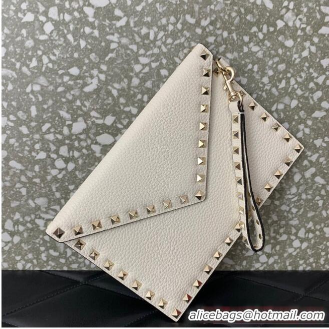 Top Quality VALENTINO GARAVANI ROCKSTUD Clutch 0P87 white