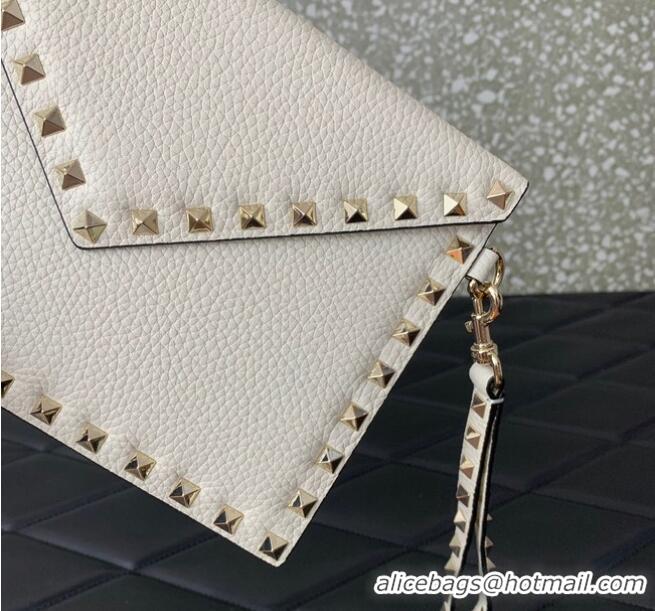 Top Quality VALENTINO GARAVANI ROCKSTUD Clutch 0P87 white