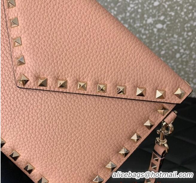 Famous Brand VALENTINO GARAVANI ROCKSTUD Clutch 0P87 pink