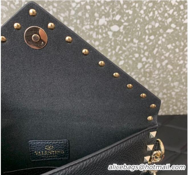 Top Grade VALENTINO GARAVANI ROCKSTUD Clutch 0P87A black