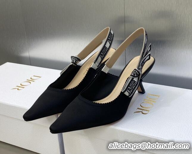 Charming Dior J'Adior Slingback Pumps 6.5cm in Embroidered Satin and Cotton 606033