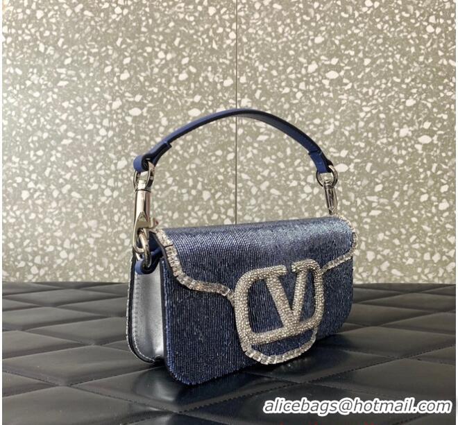 Buy Inexpensive VALENTINO MINI LOCO imitation crystal shoulder bag WB0K53SL sky blue