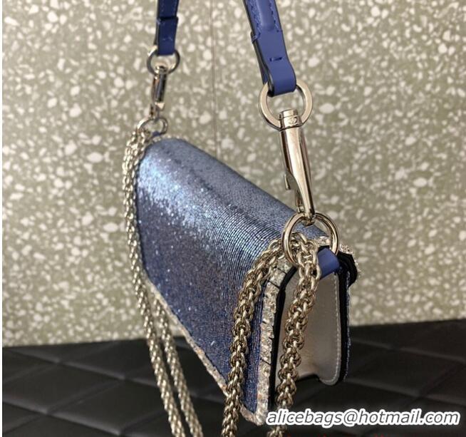 Buy Inexpensive VALENTINO MINI LOCO imitation crystal shoulder bag WB0K53SL sky blue