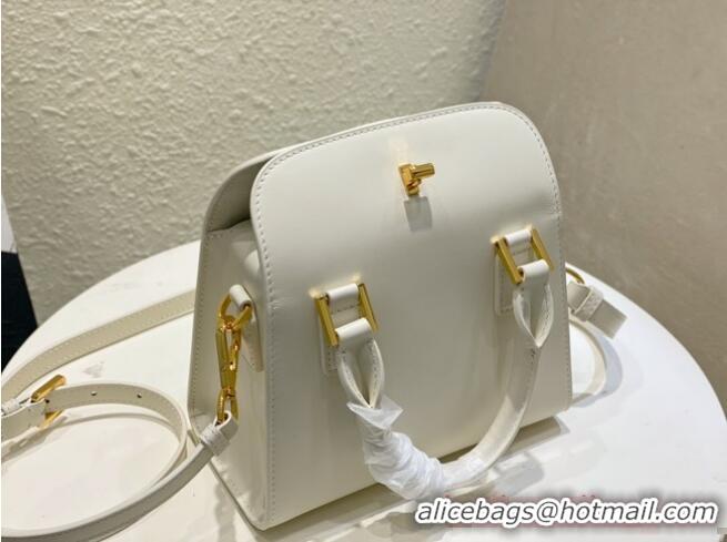 Top Quality DIOR MEDIUM BOSTON BAG Box Calfskin M8675 White