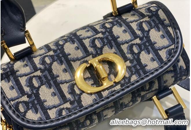 Top Grade DIOR MEDIUM BOSTON BAG Box Oblique Jacquard M8675 Blue