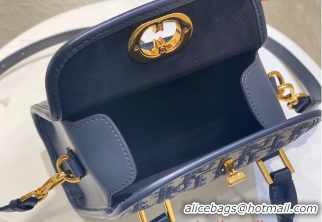 Top Grade DIOR MEDIUM BOSTON BAG Box Oblique Jacquard M8675 Blue