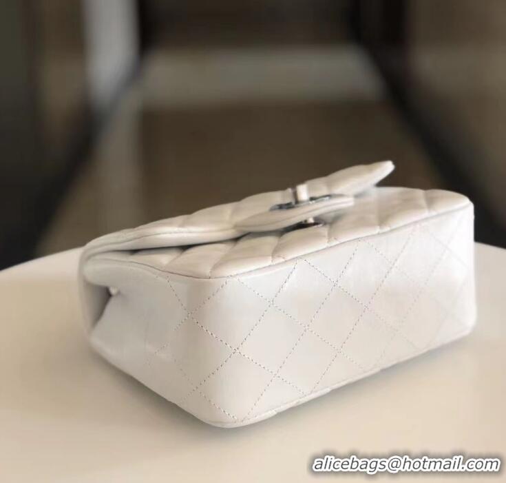 ​Buy Discount Chanel Quilted Lambskin Mini Flap Bag A35200 White/Silver