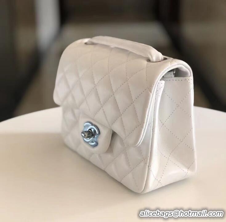 ​Buy Discount Chanel Quilted Lambskin Mini Flap Bag A35200 White/Silver