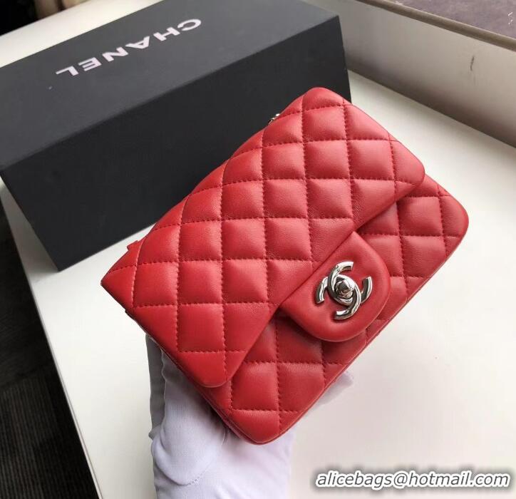 Top Quality Chanel Quilted Lambskin Mini Flap Bag A35200 Red/Silver