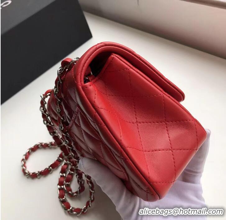 Top Quality Chanel Quilted Lambskin Mini Flap Bag A35200 Red/Silver