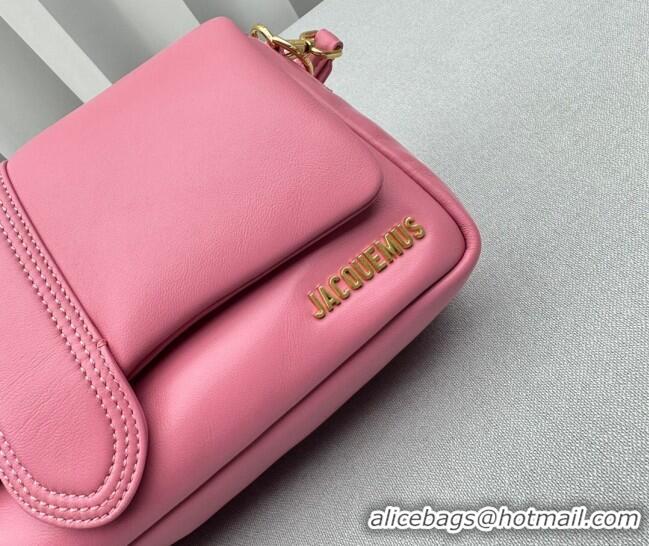 Inexpensive Jacquemus Le Bambimou Puffed Flap Bag in Soft Padded Lambskin 2084 Light Pink 2023