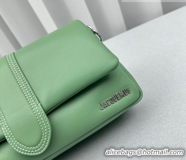 Inexpensive Jacquemus Le Bambimou Puffed Flap Bag in Soft Padded Lambskin 2084 Khaki Green 2023