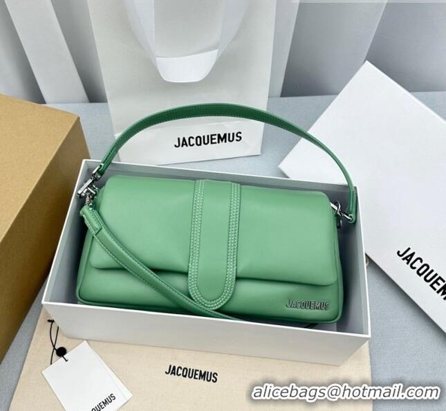 Inexpensive Jacquemus Le Bambimou Puffed Flap Bag in Soft Padded Lambskin 2084 Khaki Green 2023