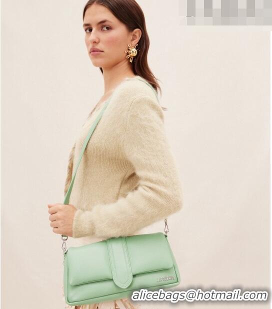 Inexpensive Jacquemus Le Bambimou Puffed Flap Bag in Soft Padded Lambskin 2084 Khaki Green 2023