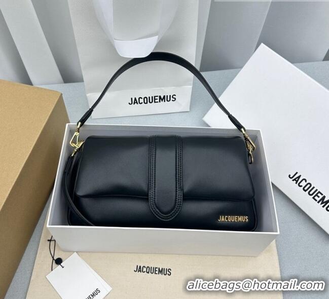 Promotional Jacquemus Le Bambimou Puffed Flap Bag in Soft Padded Lambskin 2084 Black 2023