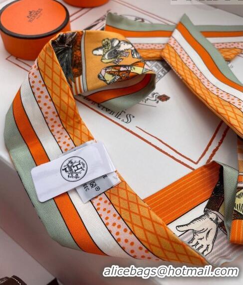 Buy Inexpensive Hermes Silk Bandeau Scarf 5x85cm H082204 Orange 2023