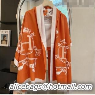 Super Quality Hermes Long Scarf 65x180cm H08232 Orange 2023