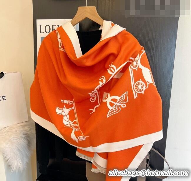 Super Quality Hermes Long Scarf 65x180cm H08232 Orange 2023