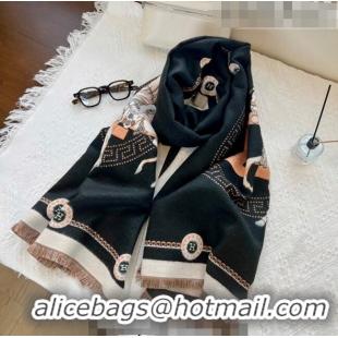 Luxury Discount Hermes Long Scarf 65x180cm H08233 Black 2023