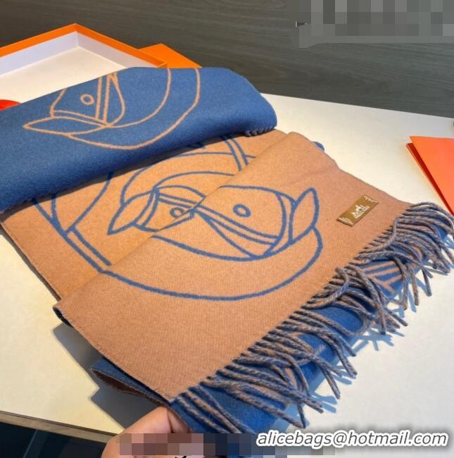 Good Taste Hermes Long Scarf 40x195cm H082201 Blue 2023