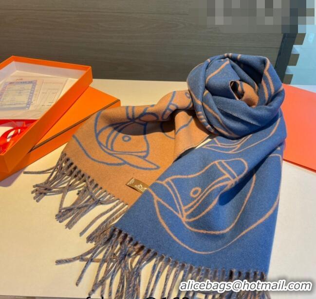 Good Taste Hermes Long Scarf 40x195cm H082201 Blue 2023