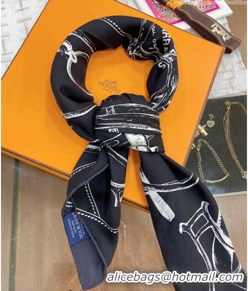 Unique Discount Hermes Silk Sqaure Scarf 90x90cm 0905 Black/White 2023