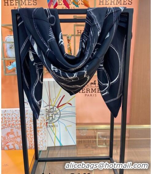 Unique Discount Hermes Silk Sqaure Scarf 90x90cm 0905 Black/White 2023