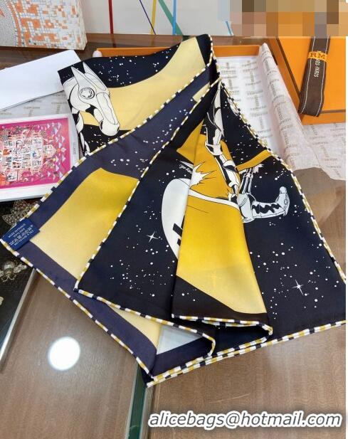 Trendy Design Hermes Silk Sqaure Scarf 90x90cm 0905 Black/Gold 2023