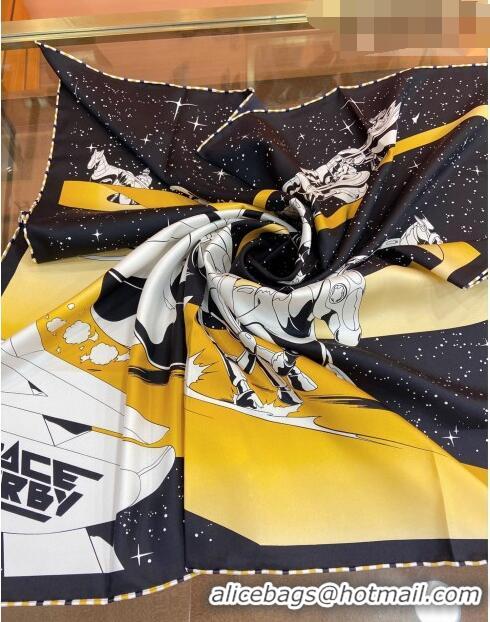 Trendy Design Hermes Silk Sqaure Scarf 90x90cm 0905 Black/Gold 2023