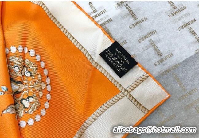 Inexpensive Hermes Silk Sqaure Scarf 90x90cm HS09051 Orange 2023