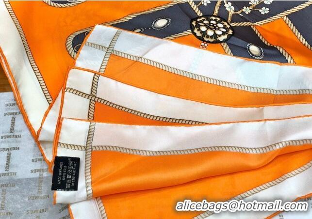 Inexpensive Hermes Silk Sqaure Scarf 90x90cm HS09051 Orange 2023