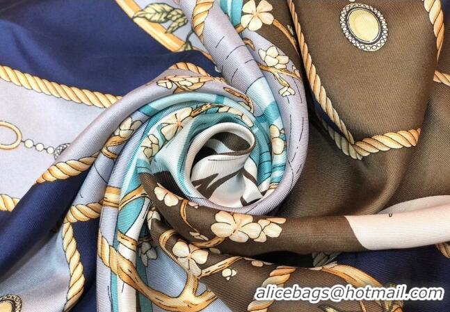 Well Crafted Hermes Silk Sqaure Scarf 90x90cm HS09051 Blue 2023