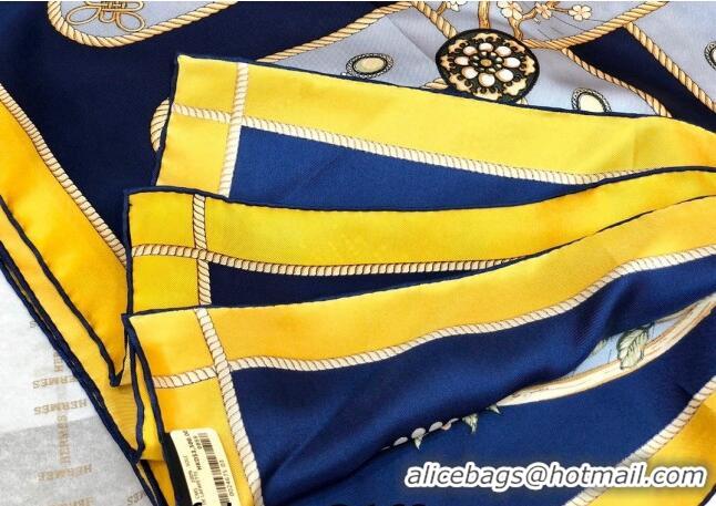 Well Crafted Hermes Silk Sqaure Scarf 90x90cm HS09051 Blue 2023