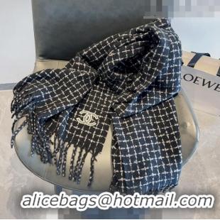 Reasonable Price Chanel Check Long Scarf 78x190cm CH090501 Black 2023