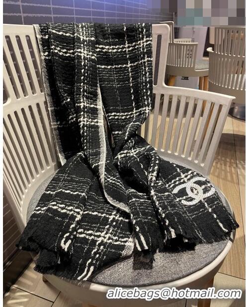 Reasonable Price Chanel Check Long Scarf 78x190cm CH090501 Black 2023